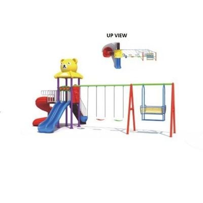 MYTS Curvy Slide Teddy Top multicentre for kids with swings and dual swing 